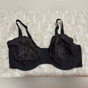 Bali Black Underwire Bra with Subtle Floral Sheen